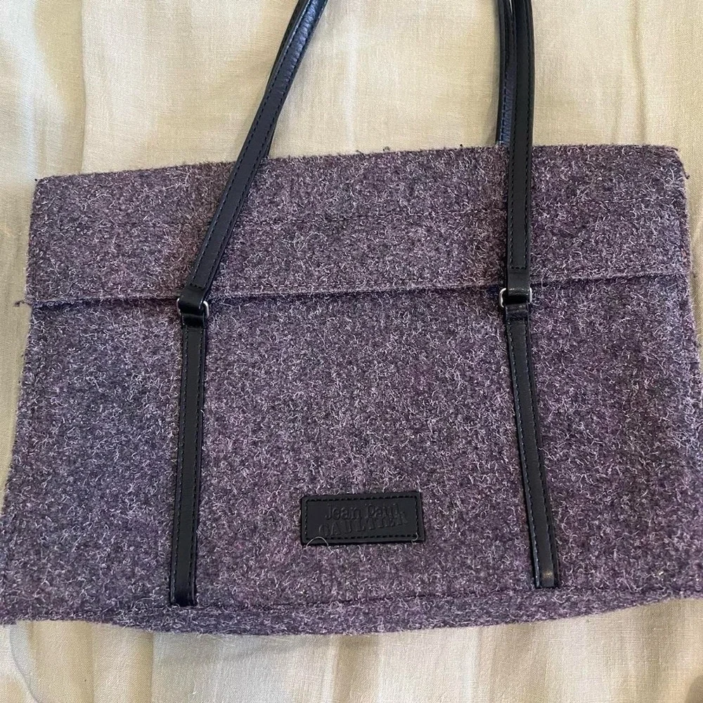 Jean Paul Gaultier purple fuzzy wool purse - Picture 1 of 8